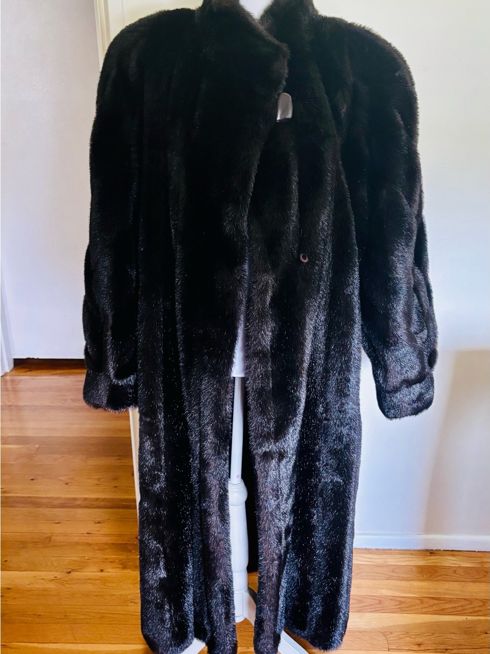 Classic Black Faux Fur Long Coat for Women